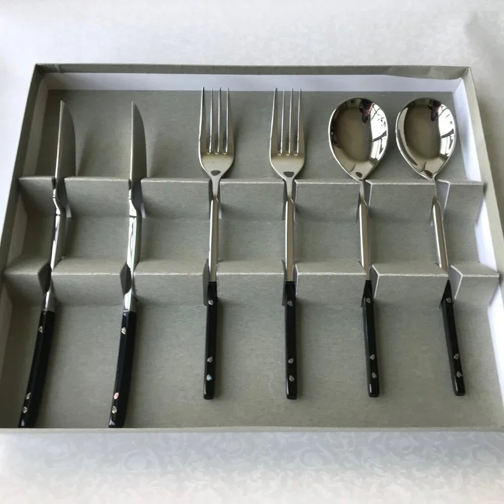 New Wajima Nuri  set, pearl of mother inlay, Artisan Handcrafted, Japan